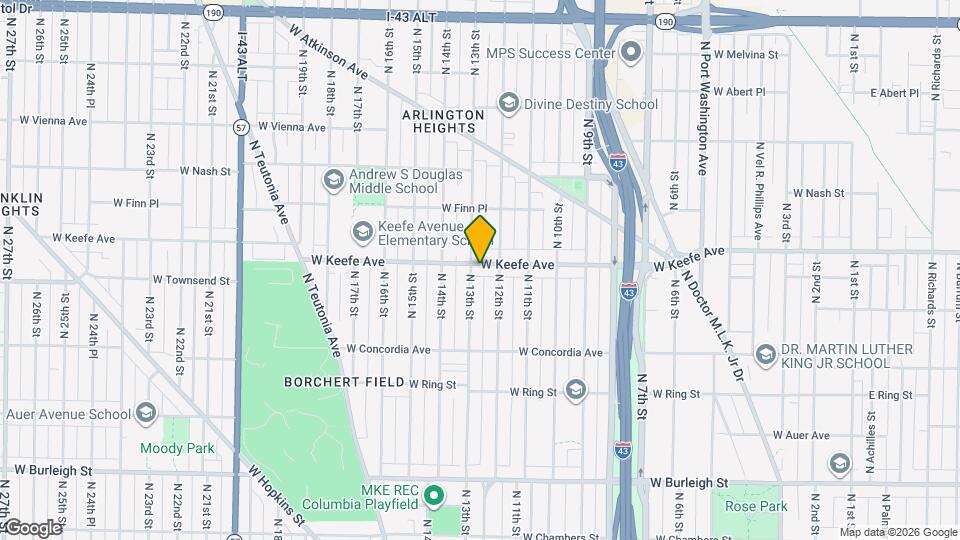 1225 W Keefe Ave Map and Location Details