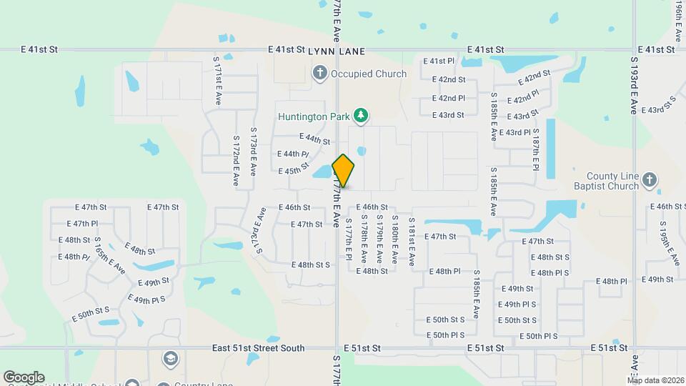 4522 S 177th E Pl Map and Location Details