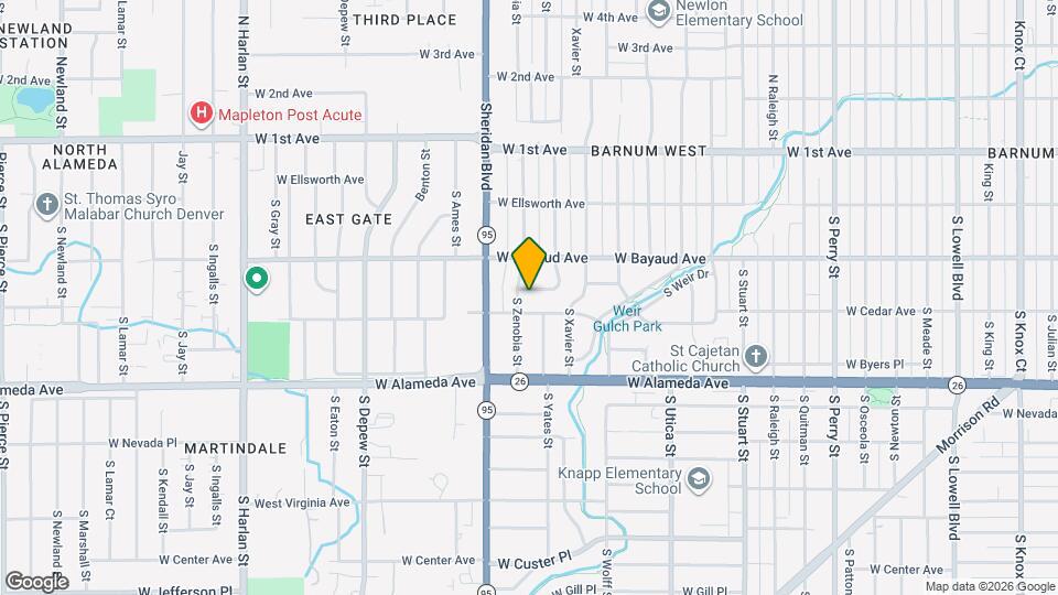 186 S Yates Way Map and Location Details