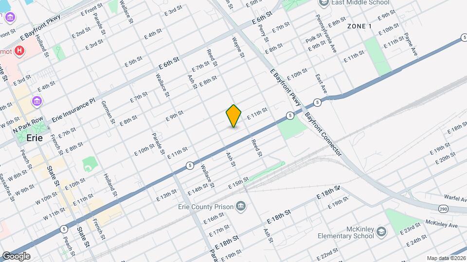 633 E 11th St Map and Location Details