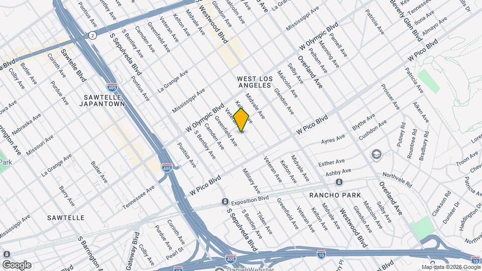 2321 Veteran Ave Map and Location Details