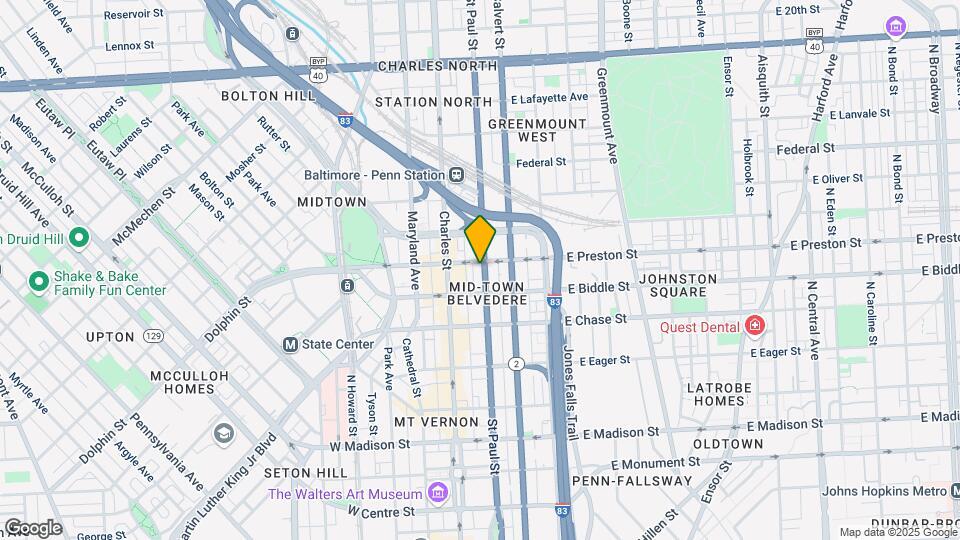 1224 St Paul St Map and Location Details