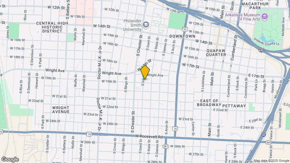 1871 S Izard St Map and Location Details