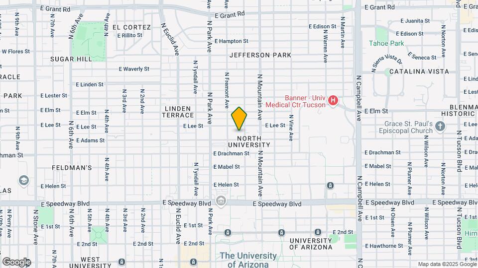1141 E Adams St Map and Location Details