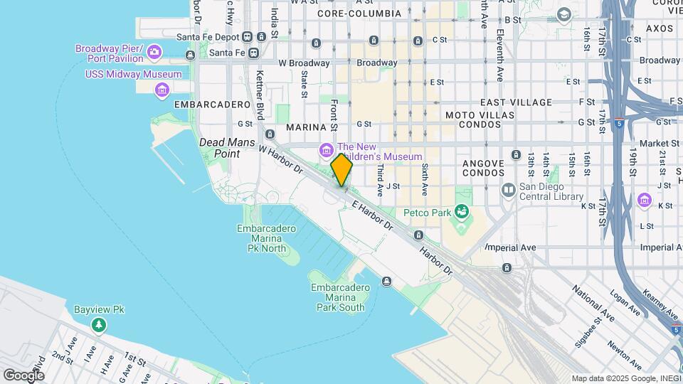 100 W Harbor Dr Map and Location Details