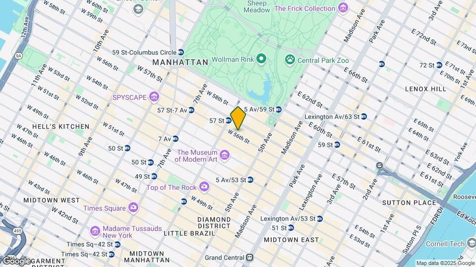 41 W 56th St Mapa y Detalles de la Ubicación