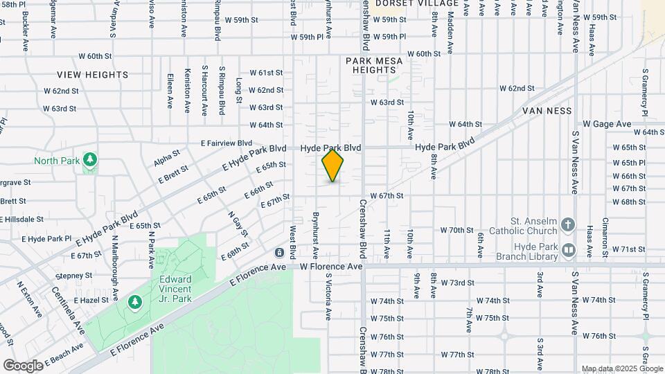 6611 S Victoria Ave Map and Location Details