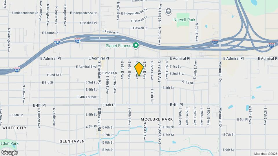 219 S 70th E Ave Map and Location Details