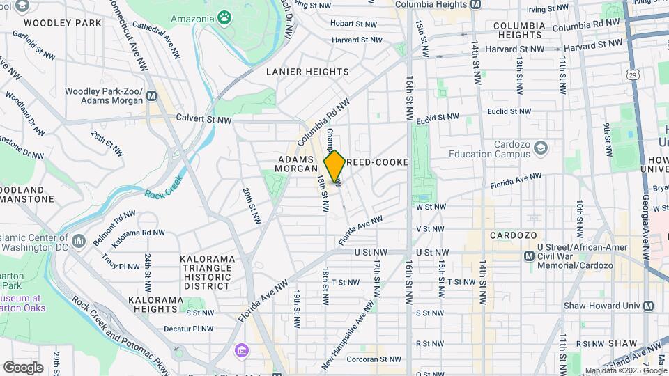 2298 Champlain St NW, Unit A Map and Location Details