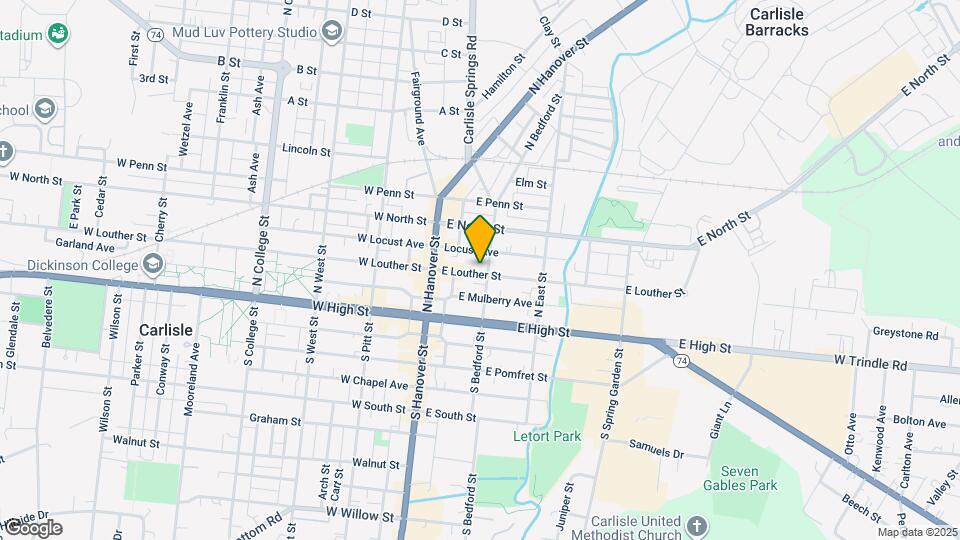 69 E Louther St Map and Location Details