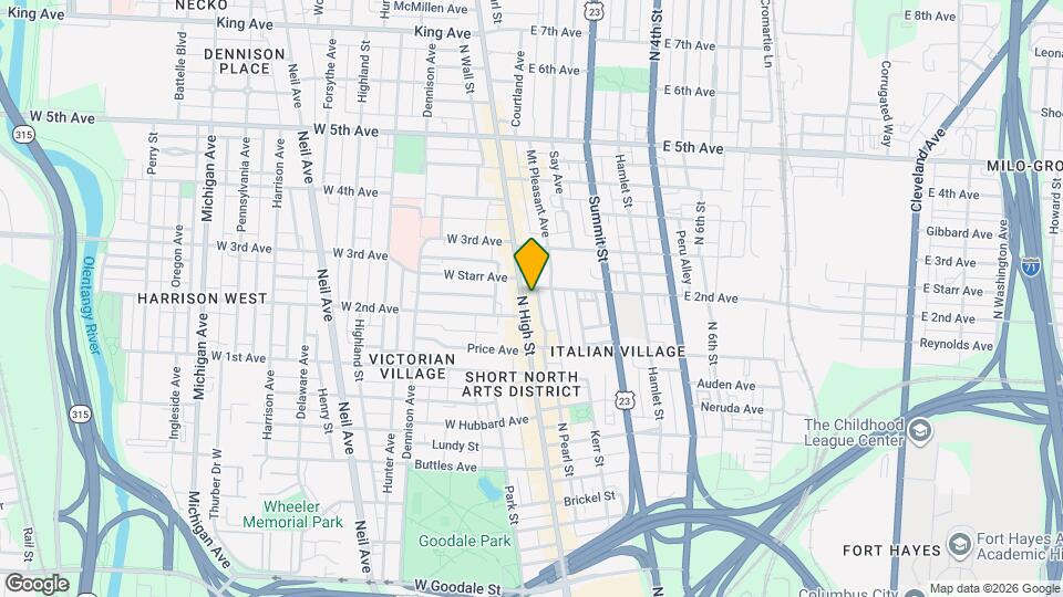 978 N High St, Unit Apt B Map and Location Details