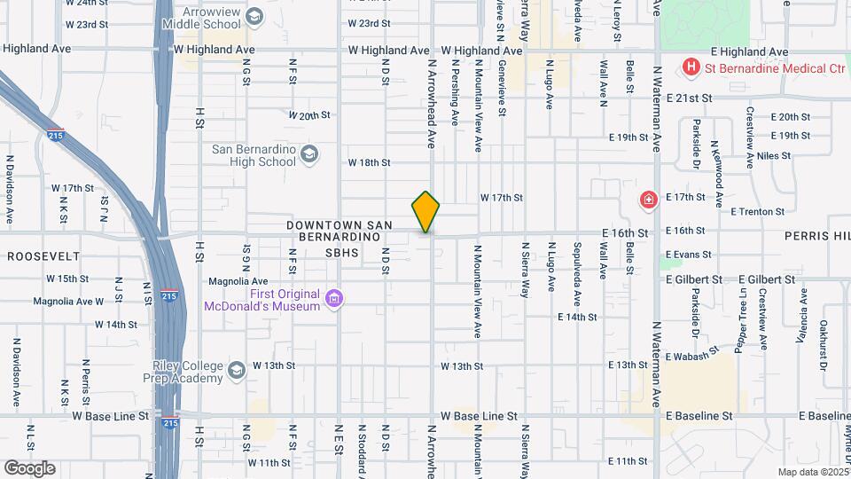 1584 N Arrowhead Ave Map and Location Details