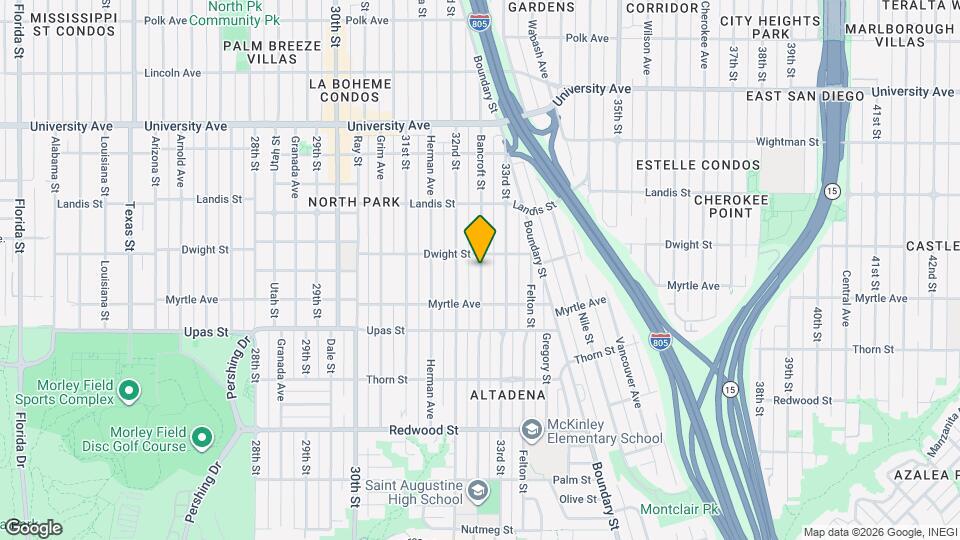 3564 Bancroft St Map and Location Details