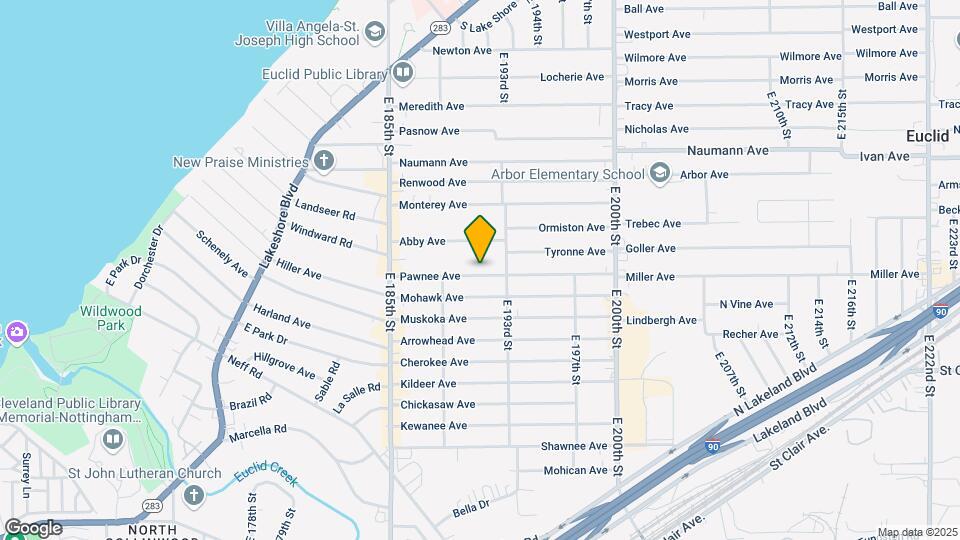 19013 Pawnee Ave Map and Location Details