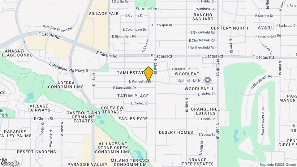 5129 E Poinsettia Dr Map and Location Details