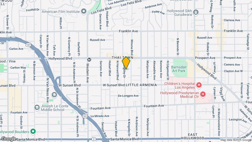 1600 N Kingsley Dr Map and Location Details