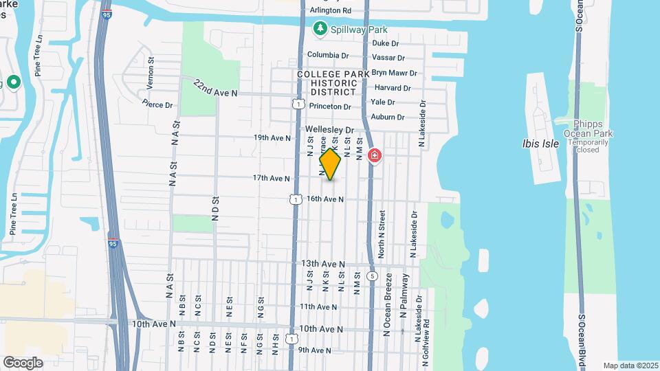 1621 N K St Mapa y Detalles de la Ubicación