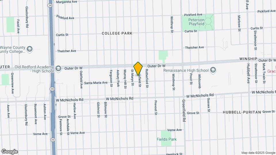 17325 Mansfield St Map and Location Details