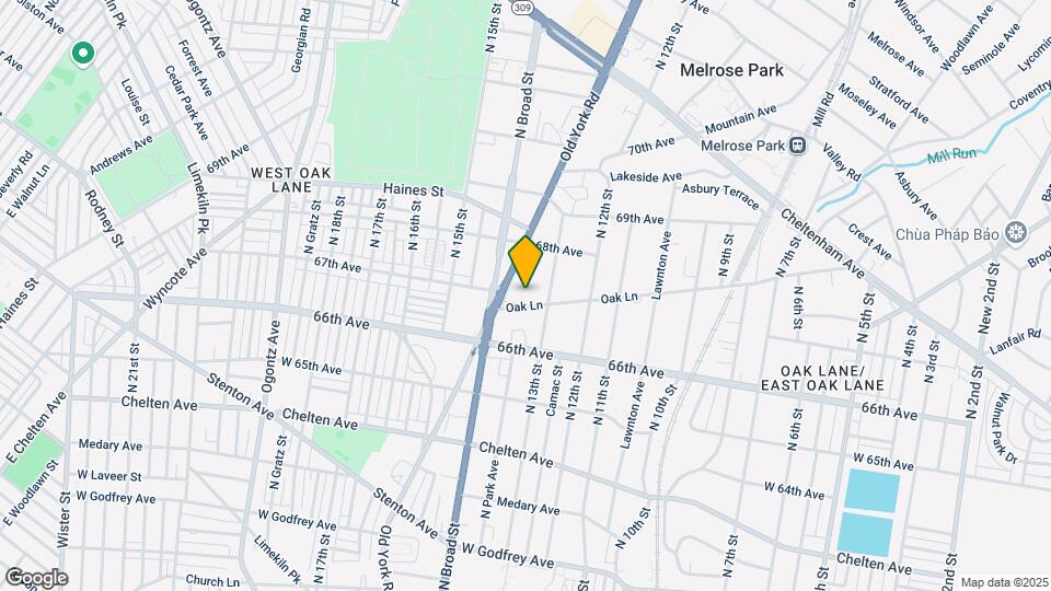 1319 Oak Lane Ave Map and Location Details