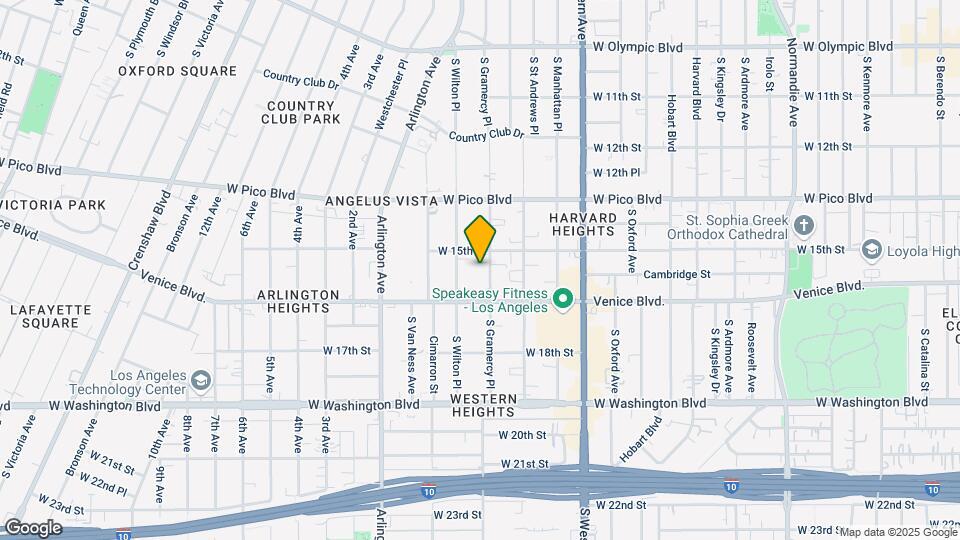 1521 S Gramercy Pl Mapa y Detalles de la Ubicación