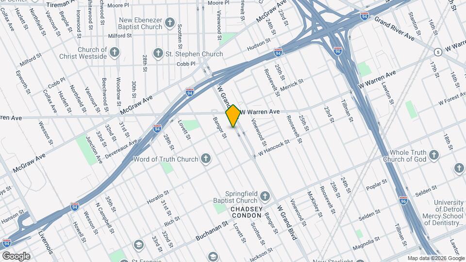 1493 W Grand Blvd Map and Location Details