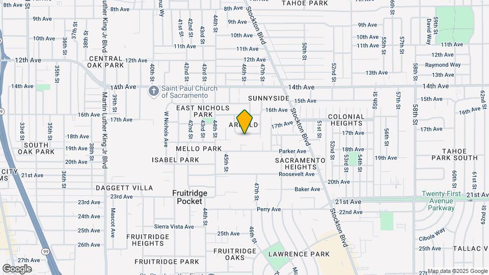 4550 El Cerrito Way Map and Location Details