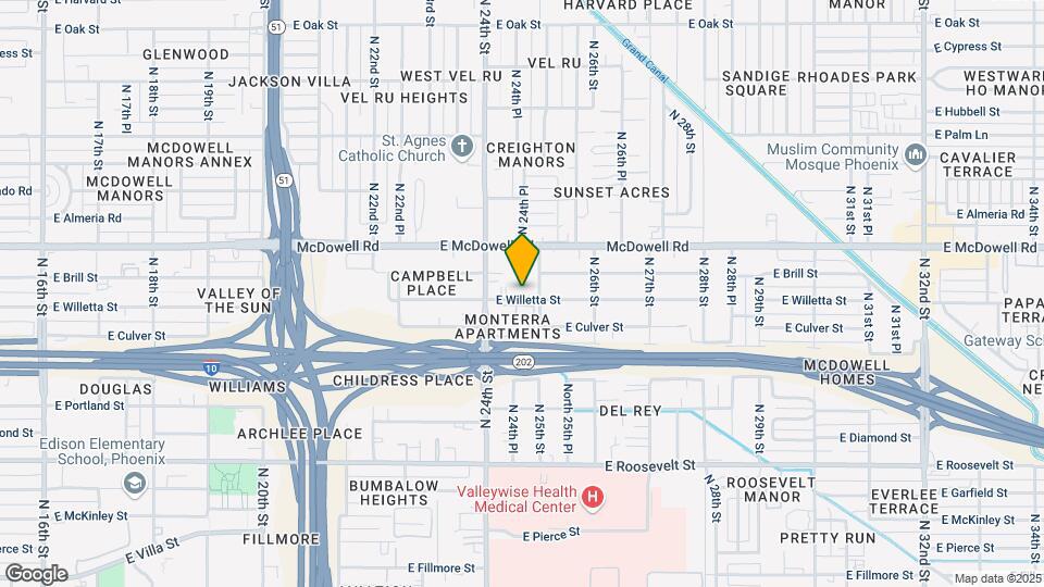 2432 E Willetta St Mapa y Detalles de la Ubicación