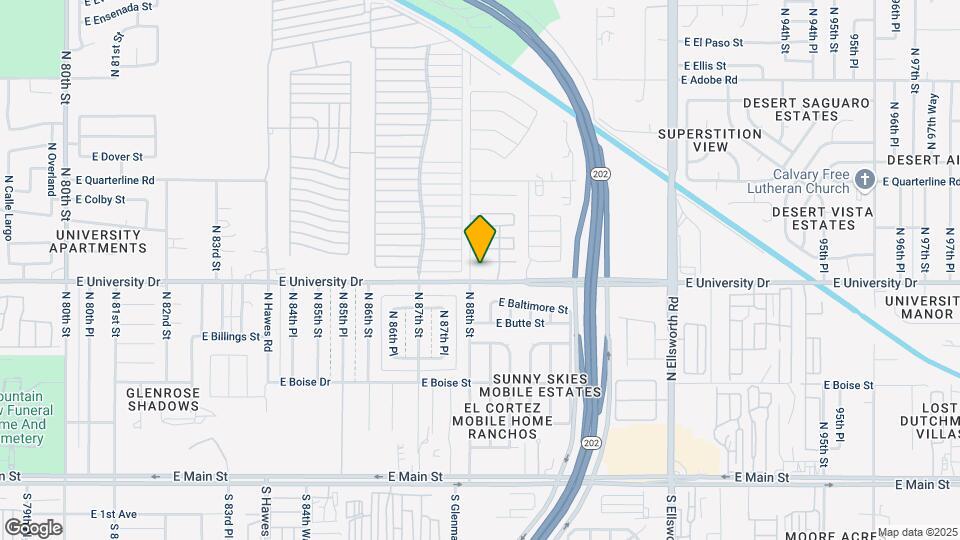 8802 E University Dr Map and Location Details