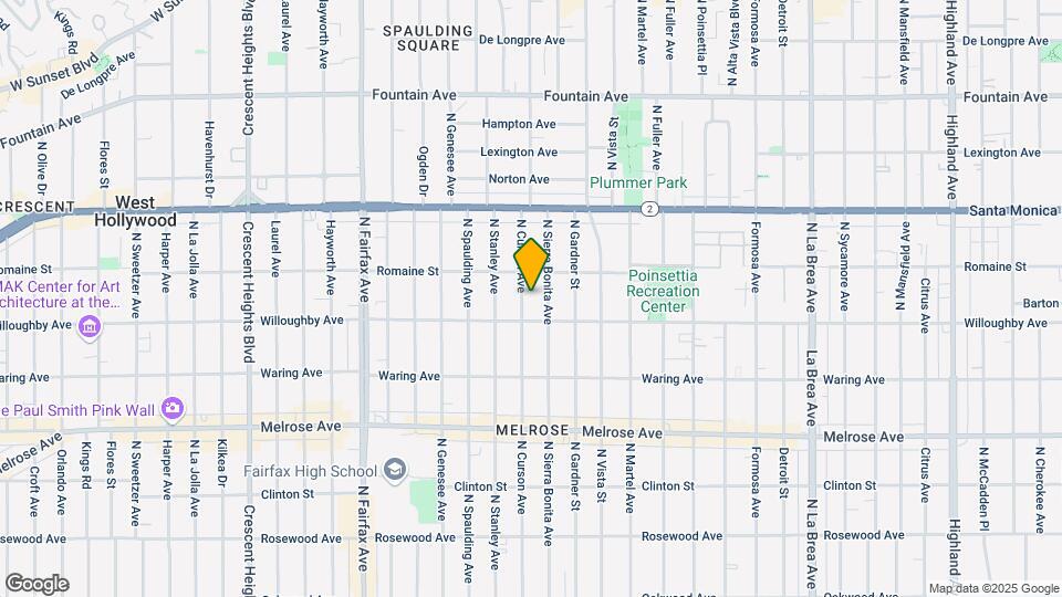 924 N Curson Ave Mapa y Detalles de la Ubicación