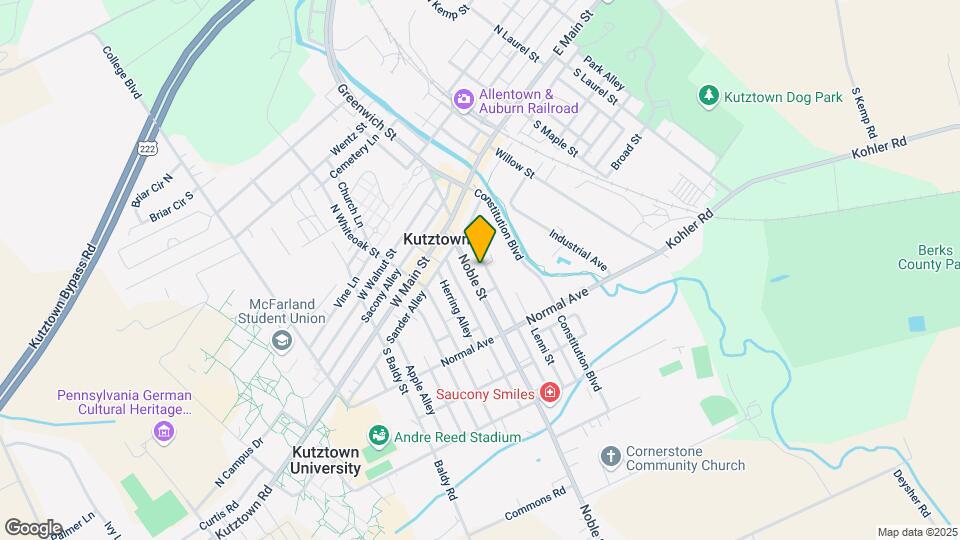 60 Noble Street, Kutztown, PA 19530 Map and Location Details