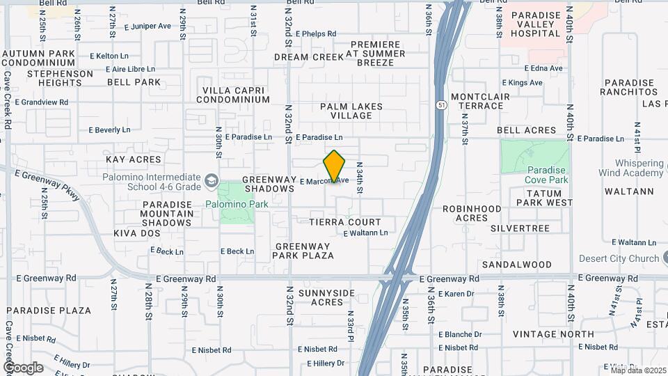 15824 N 33rd Pl Map and Location Details