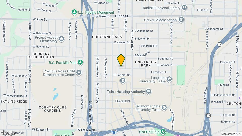 1127 N Boston Ave Map and Location Details