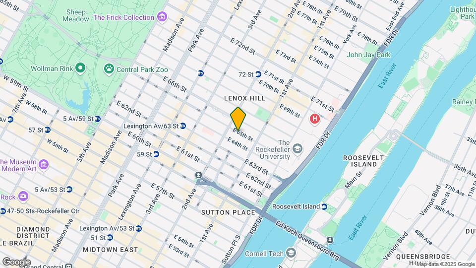 316 E 65th St Mapa y Detalles de la Ubicación