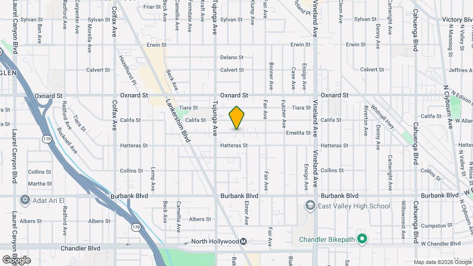 11308 Emelita St, Unit Half Map and Location Details