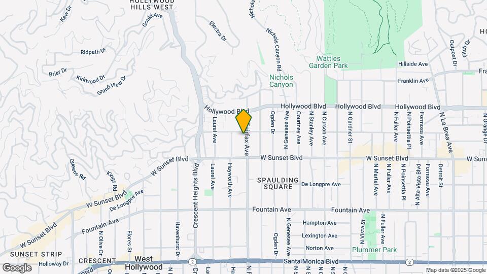 1547 N Fairfax Ave, Unit Garden Map and Location Details