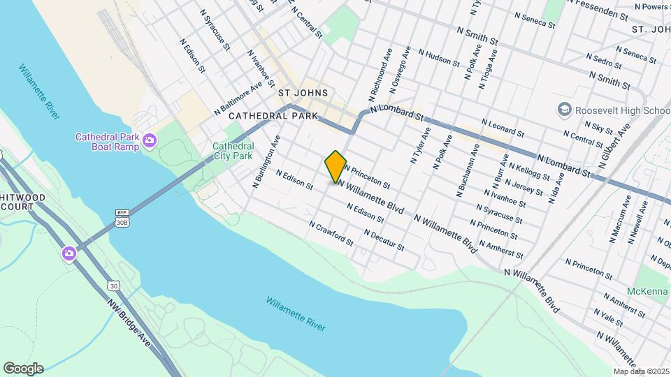 8130 N Willamette Blvd Mapa y Detalles de la Ubicación