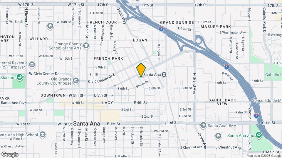 909 Brown St Map and Location Details