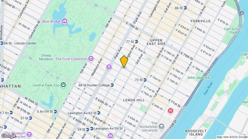 160 E 72nd St Mapa y Detalles de la Ubicación