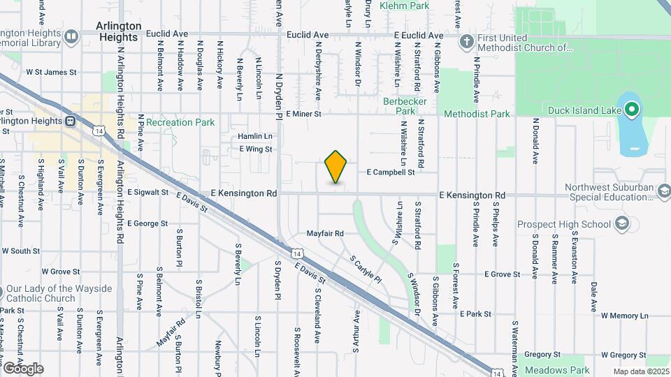 1222 E Kensington Rd Map and Location Details