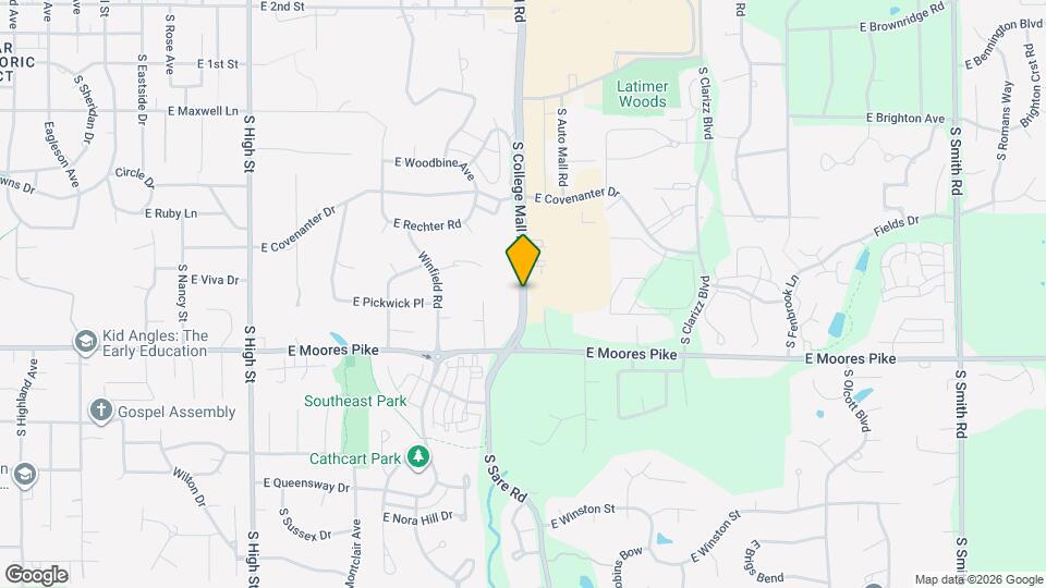 1314 S College Mall Rd Map and Location Details