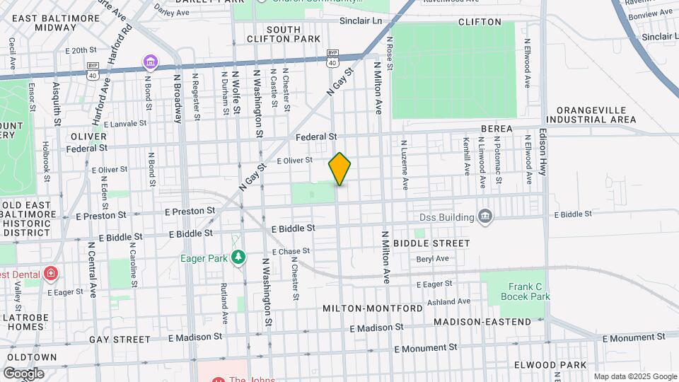 1327 N Patterson Park Ave Map and Location Details