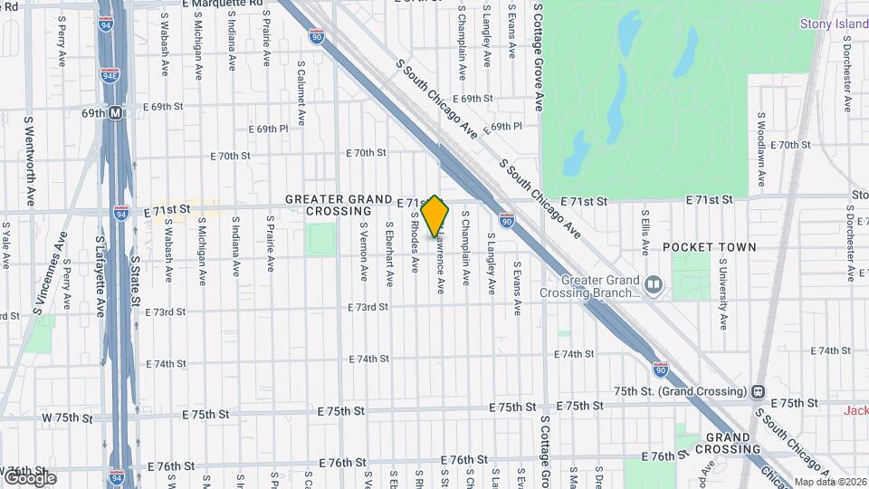 7144 S Saint Lawrence Ave, Unit 2 Map and Location Details