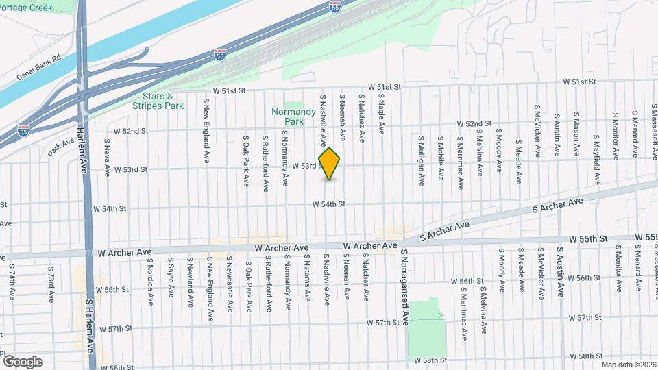 5327 S Nashville Ave, Unit 2nf floor rear Map and Location Details