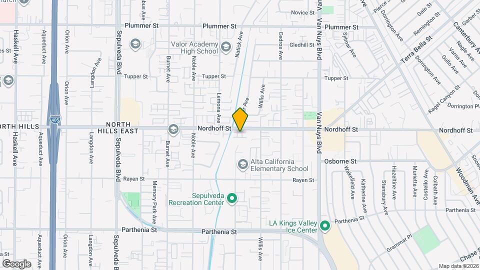 14838 Nordhoff St Mapa y Detalles de la Ubicación