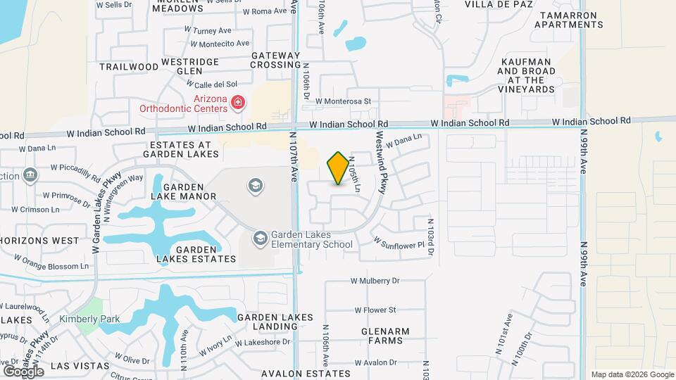 10602 W Rosewood Dr Mapa y Detalles de la Ubicación