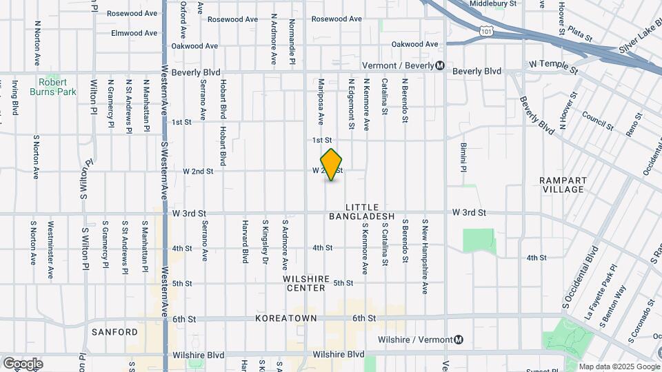 222 S Mariposa Ave Map and Location Details