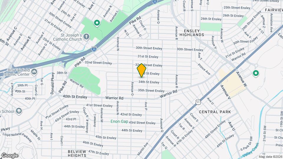 1528 34th St Ensley Map and Location Details