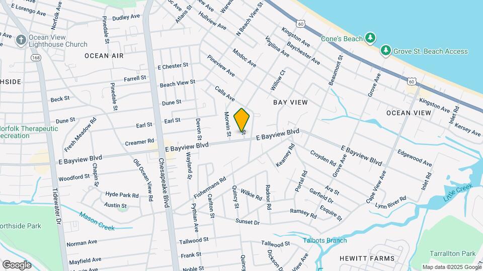 1382 E Bayview Blvd Map and Location Details