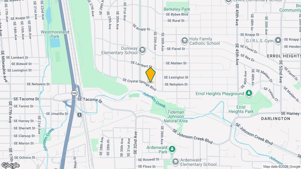 3411 SE Crystal Springs Blvd Mapa y Detalles de la Ubicación