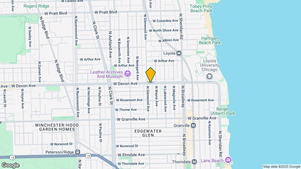 1355 W Devon Ave Mapa y Detalles de la Ubicación